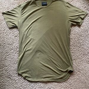 Cuts Elongated Olive Green Men's T-Shirt